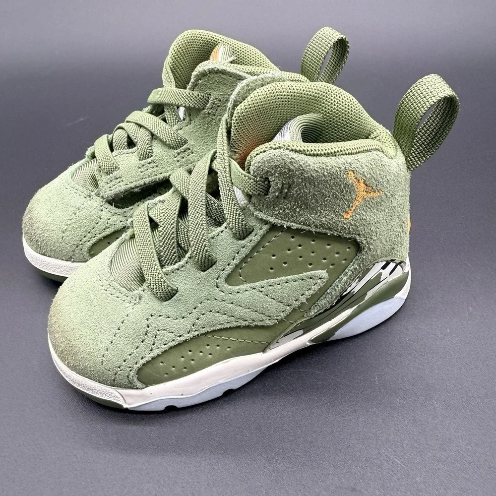 Nike Air Jordan MVP Shoes Toddler Sz 5 C Olive/Sail Jumpman Sneakers DZ5576-300
